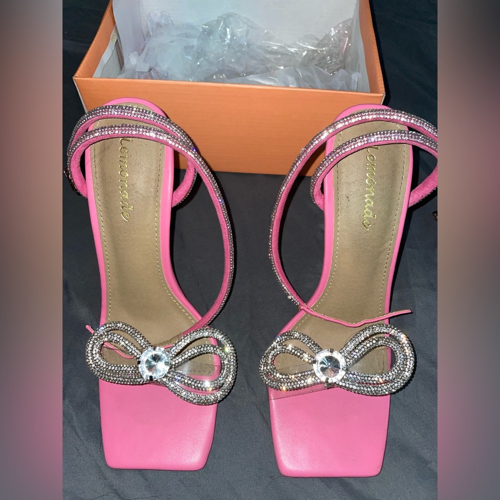 Pink Diamond Bow Heels